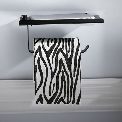 Style européen salle de bains ménage toilette noir porte-serviettes en papier porte-papier boîte à papier espace aluminium papier support pour téléphone (1/5)