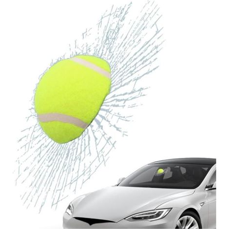 Autocollant 3D Pare-Brise Fissuré – Effet Réaliste Casse de Vitre par Balle de Tennis  Vinyle Adhésif pour Farce ou Décoration 2PCS (1/5)