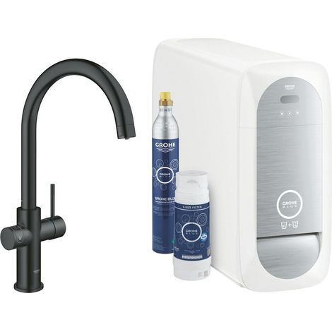 Grohe Blue Home Kit de démarrage - Mitigeur bec C Noir, 31455KS1