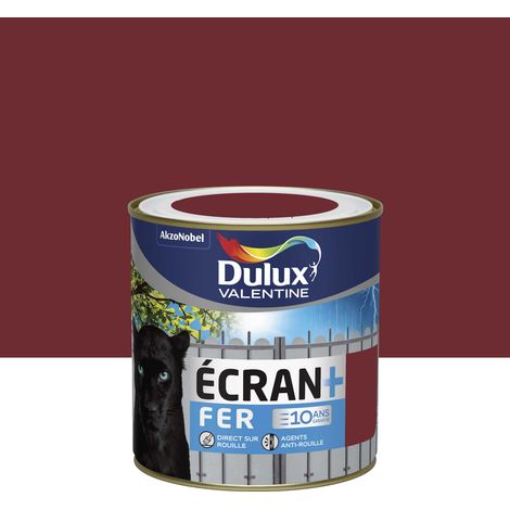 Peinture fer DULUX VALENTINE Ecran+ brillant Rouge Basque 0,5 L (1/3)