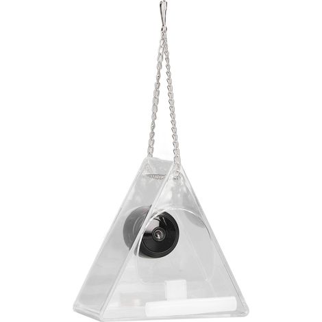 Mangeoire à oiseaux suspendue avec caméra intelligente et surveillance en temps réel pour jardin extérieur (triangle) (1/5)
