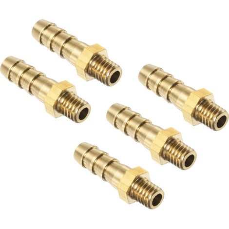 5pcs Raccords À Bague Pour Tuyau Adaptateurs Connecteurs Rapides Outils De Jonction Pièces De Raccordement Mâle Pour Jardin Bateau Gaz Laveur Tuyau, Laiton, Ton Or, 6mm, 5pcs, 1 Compte (1/5)