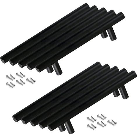 Poignées de cuisine 10 pcs Poignées en acier inoxydable Trou central de 128 mm Poignées de meubles avec vis pour Cuisine Salle de bains Tiroir Meubles Poignées Poignées de porte Placard Tiroir Poignée (1/5)