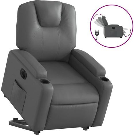 Fauteuil inclinable électrique en similicuir gris (1/5)