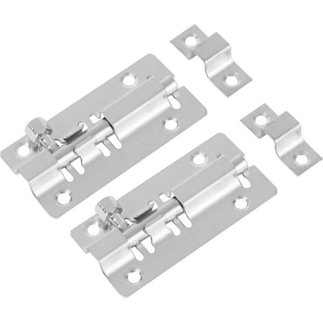 Serrure antivol en acier inoxydable pour portes coulissantes, pêne épais, 2 pièces (1/4)