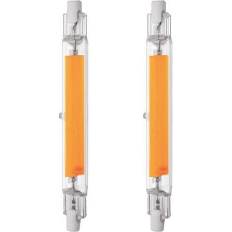 118-mm-R7s-LED-Lampe, 2er-Packung R7s-Filament-COB-Lampen, 10-W-220-V-LED-Lampe mit zwei Sockeln, warmweiß (1/5)