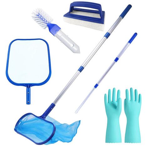 Epuisette de Fond Piscine,Epuisette Piscine Fond,Epuisette de Fond Piscine avec Manche Telescopique,Piscine Epuisette avec Kit de Nettoyage,épuisette de Surface