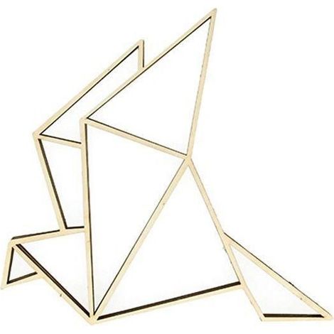 Forme en bois à décorer - ARTEMIO - Cocotte origami - 20 x 20 cm - Décoration moderne - Créativité (1/2)