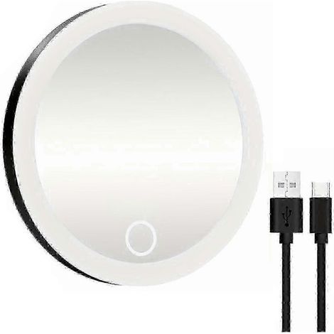 JIAJIEFANG 20-facher Vergrößerungsspiegel mit LED-Beleuchtung – USB-aufladbar, einstellbare Helligkeit, Saugnapf – Tragbarer Kosmetikspiegel für Damen und Herren (1/5)