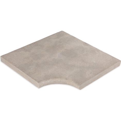 Angle Rentrant pour margelles Pierre Naturelle Atlas - 45,5x45,5x3 cm - Bord rond - Beige (1/2)