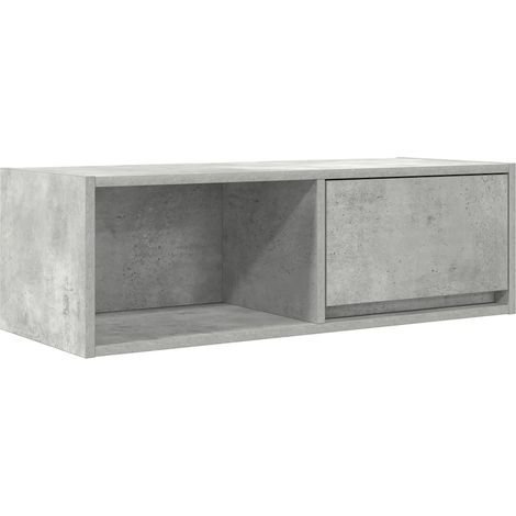 Mueble TV de pared compacto con amplio espacio de almacenamiento 80 x 31 x 25 cm de madera contrachapada gris hormigón 020051649 (1/5)