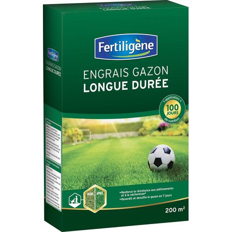 Engrais gazon longue durée 4kg – Couvre 200m² – Engrais de synthèse pour pelouse – Action rapide et durable – Fertiligene (1/3)