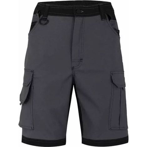 Pantaloncini da lavoro bicolore con tasche volanti VELILLA Grigio / Nero M (1/4)