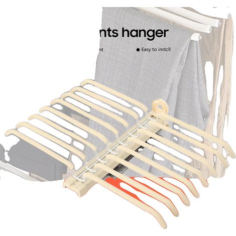 Porte-pantalons, Alliage d'aluminium, Design suspendu, Organise les pantalons, Convient aux armoires de vestiaire, Installation facile (1/5)