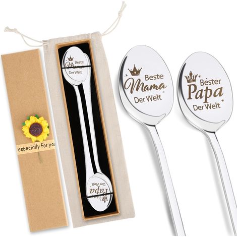 Set regalo per mamma e papà Cucchiaino per mamma e papà Regalo (1/5)