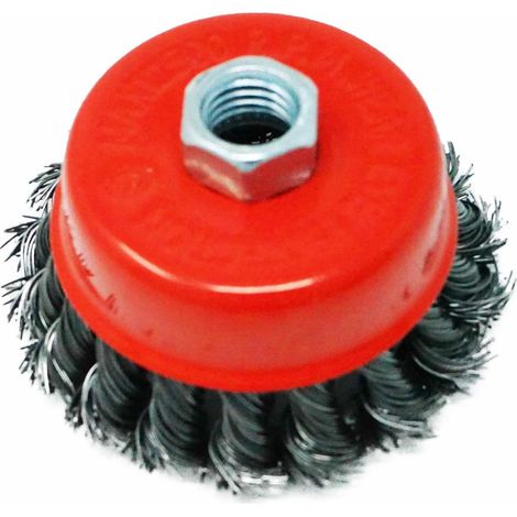 Dapetz ® Twist Knot Wire Cup Brush 3" 75mm for 115mm Angle Grinders M14 Thread for Metal and Stone Working, Cleaning, Surface Preparation and Fabrication Tasks (1/5)