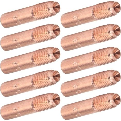 10 ugelli per saldatura MIG da 0,9 mm, punte di contatto per saldatura MIG, kit di ugelli conduttivi in rame per saldatura industriale