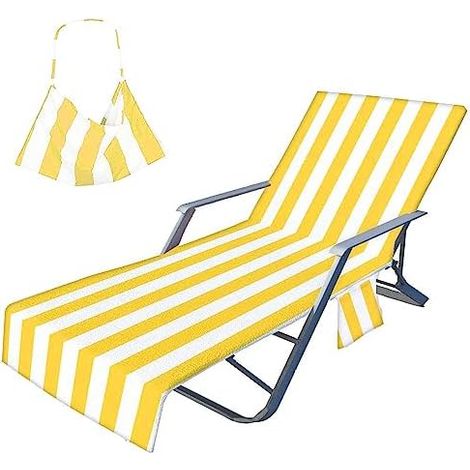 FANSU Housse Transat Jardin Drap Plage Microfasse Séchage Rapide 2 Poches, 75x210 cm, Piscine Plage Hôtel (1/5)