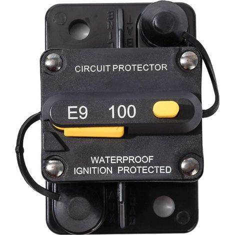 Disjoncteur, 100A Navire Etanche Réarmement Manuel Disjoncteur avec Interrupteur à Bascule pour Camions Autobus Véhicules Bateaux (1/4)
