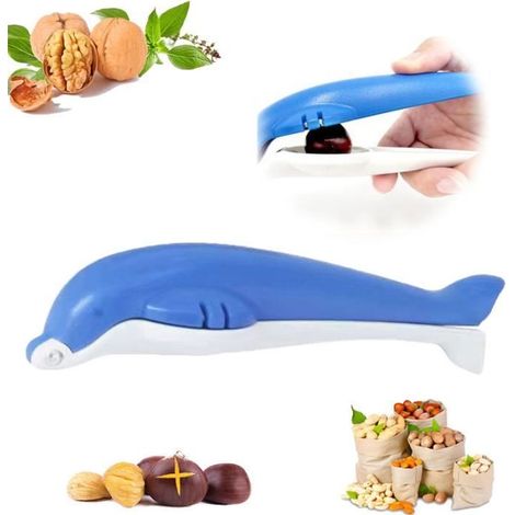 Casse Noix - Non spécifié - Forme de dauphin - Acier inoxydable 304 - Couleur Bleu et Blanc - 18.44.65.5cm (1/4)