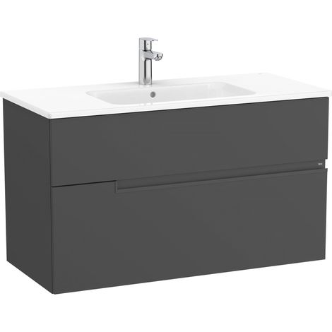 Pack mueble base de dos cajones + lavabo Unik VICTORIA-N - ROCA Color: Onix (1/2)