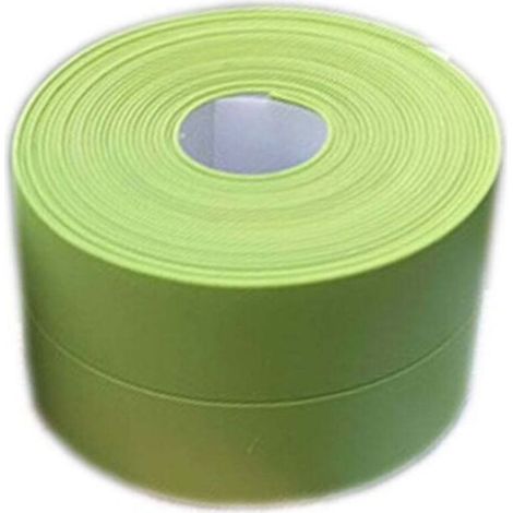 Pair (2 pièces Vert)Plinthe souple - Bande d'extrémité pour cuisine et salle de bain 38 mm 3,2 m, joint auto-adhésif, bande pliante flexible, joint d'étanchéité (1/4)