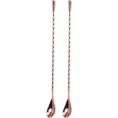 Cuillère à cocktail 40 cm, cuillère à thé, cuillère à mélanger, motif spirale, acier inoxydable, outil de barman (1/5)