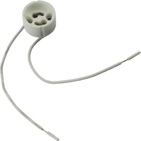 Casquillo cerámico GU10 resistente al calor para bombillas LED con cable de 100 mm, compatible con focos empotrables. (1/5)