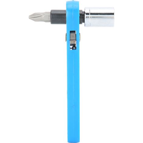 Clé à cliquet bleue 10mm avec embout tournevis PH2, kit de réparation pour bricolage (1/5)