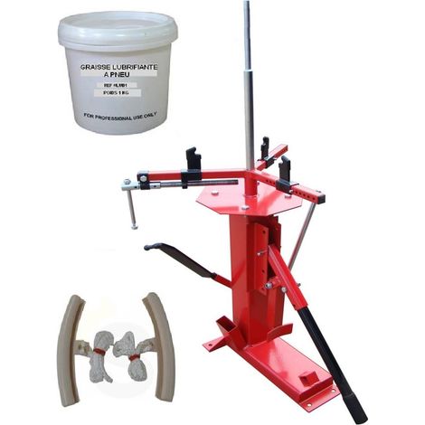 Démonte Pneu manuel Auto Moto jusqu'à 21" + 2 Protections Jante + GRAISSE Pneu 1kg (1/2)