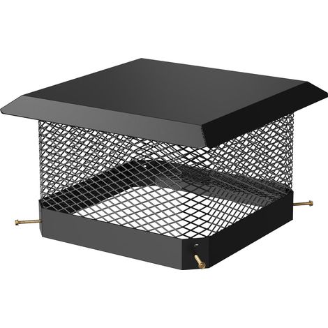 Chapeau de cheminée professionnel en acier galvanisé - Protection anti-étincelles et pare-pluie - Grille réglable robuste - Installation facile - Ventilation supplémentaireérieure pour conduit maçonné