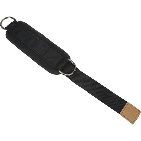 Entraîneur de jambes à boucle de cheville avec anneaux en D doubles et sangles en caoutchouc pour hommes et femmes, noir (1/5)