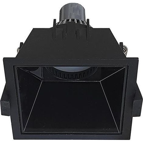 Faretto led 1x13w incasso soffitto gu10 quadrato nero alluminio 90x55mm foro 82mm ip20 rossini illuminazione vir001nn (1/2)