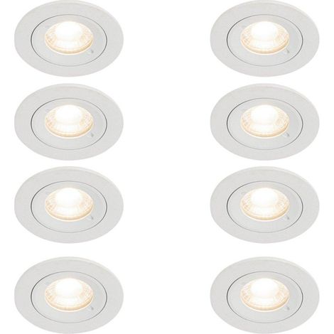 QAZQA Xena Spot encastrable - lot de 8 - 8x8cm - IP44 - Blanc (1/5)