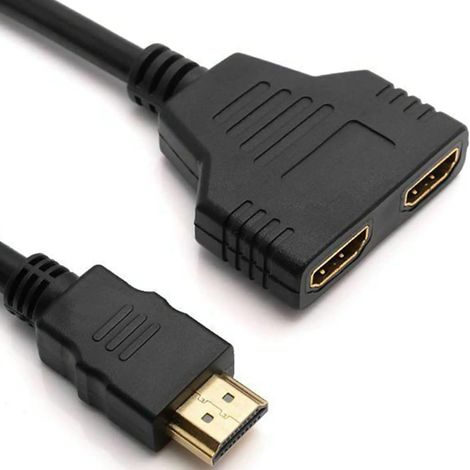 Splitter HDMI 1 ingresso, 2 uscite, 1080p per doppio monitor, adattatore convertitore splitter per doppio display. (1/5)