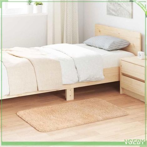 Tapis Shaggy à poils longs - FAFEISY - NAVARRA - beige - 60x100 cm - polyester antidérapant (1/5)