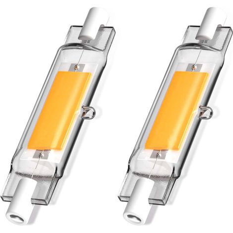 5W R7s 78MM Ampoule LED de J78 COB filament, 500 lumens 360 degrés, ampoule halogène 30W 48W 50W équivalent, parfait pour maison, cuisine, pièce, balcon, bureau etc(2pcs, Lumière du jour 4000K)