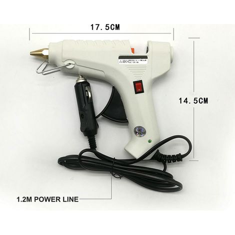 Jeffergarden Automotive universal hot melt glue gun 40W 12V 47 inches long cord with cigarette lighter plug White (1/5)