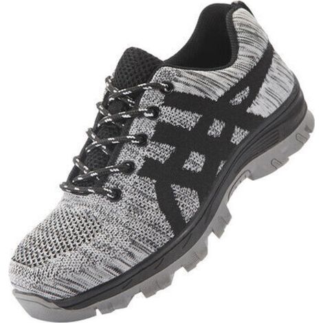 Chaussures de sécurité, embout en acier pour hommes, protection confortable, légères, respirantes, chaussures de travail unisexes, gris(43 EU) (1/5)