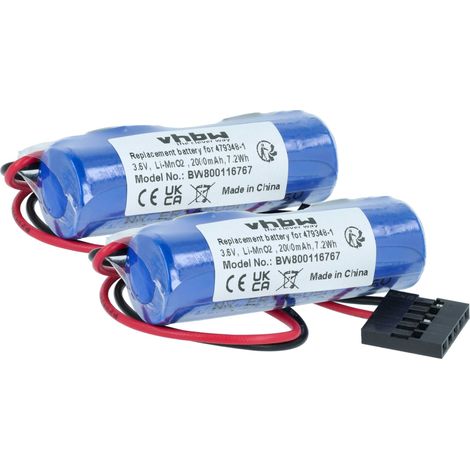 vhbw 2x Batterie kompatibel mit Yaskawa Motoman Robot Steuereinheit (2000 mAh, 3,6 V, Li-MnO2)