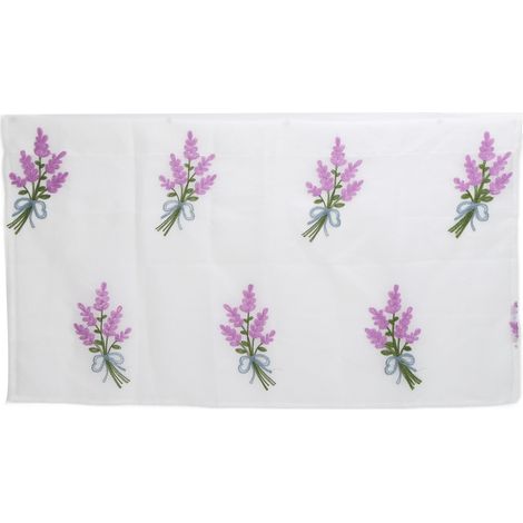 Rideau fleuri en polyester 3,3x1,8 pi, drapé riche, broderie tridimensionnelle, texture douce, rideau respirant pour cuisine (1/5)