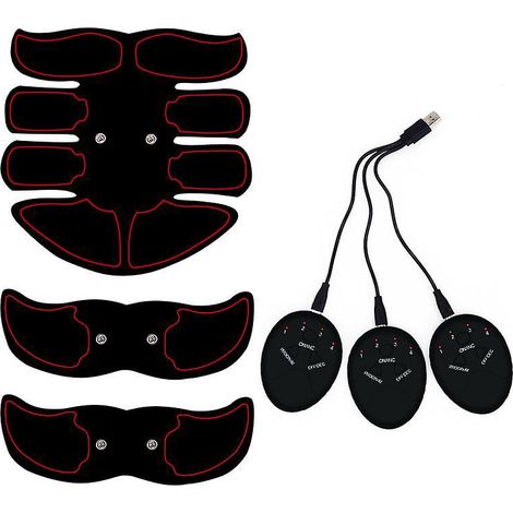 stimulateur Abdominal, 1 Pice Schma De Couleurs Noir Et Rouge Entraneur Abdominal, Stimulateur Lectrique Abdominal Avec 6 Modes Et 9 Niveaux, Appa (1/5)