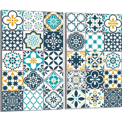 Plaque de protection en verre pour poêle 2x30x52 Mosaïque (1/5)