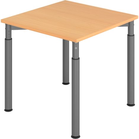 bümö Schreibtisch Serie-Y Quadrat: 80 x 80 cm  Buche Graphit