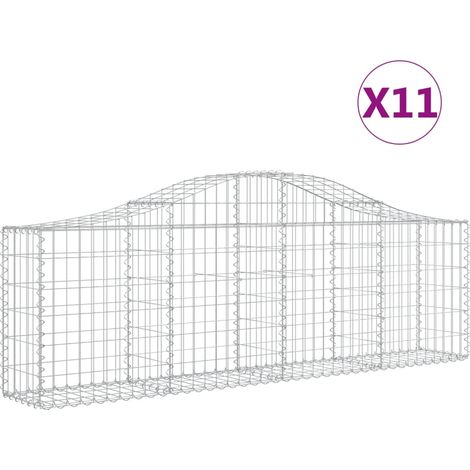 Maison Exclusive - Cestas de gaviones 11 uds forma de arco hierro