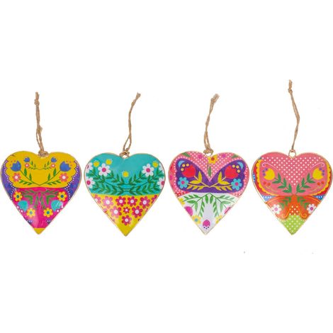 Ciondolo Cuore Multicolor 4 Diff. per Decorazioni Romantiche, Regali Originali, Accessori dallo Stile Unico