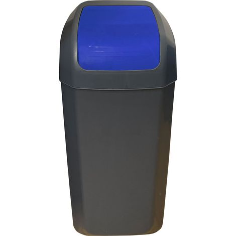 Cubo - Papelera con tapa basculante de 15L color azul (1/4)