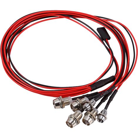 Kit 6 LED 3-7V Phare Feu Arrière Pour Voiture Camion RC 1/10 Modèle Diamètre 5mm/3mm (1/5)