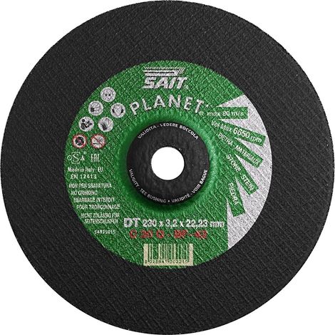 Sait PLANET DT C30Q mola centro depresso taglio pietra ghisa 230x3,2x22,23