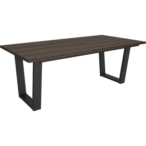 Skraut Home - Tavolo da Pranzo, Cucina, Sala da pranzo, 194x90x74 cm, Per 10 persone, Tavolo Cucina, Stile industriale, Rovere scuro (1/5)